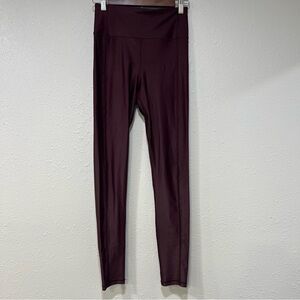 Sweaty Betty Shine High Waisted Size Small Leggings SB4815 Maroon Full Length